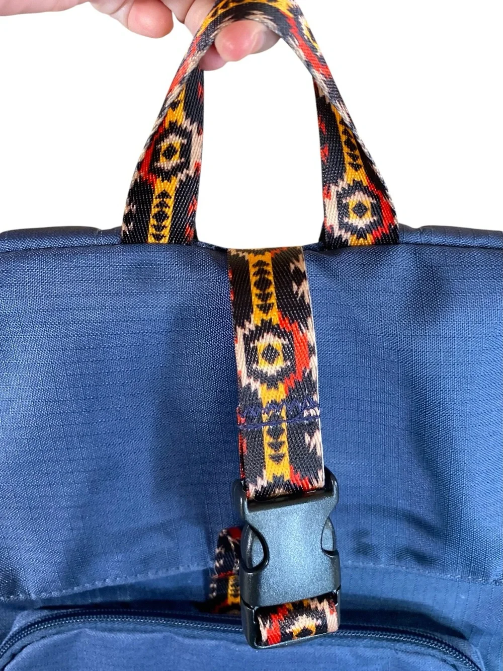 TOMS Stand Up To Bullying Backpack Navy w Patterned Trim Durable Water Resistant